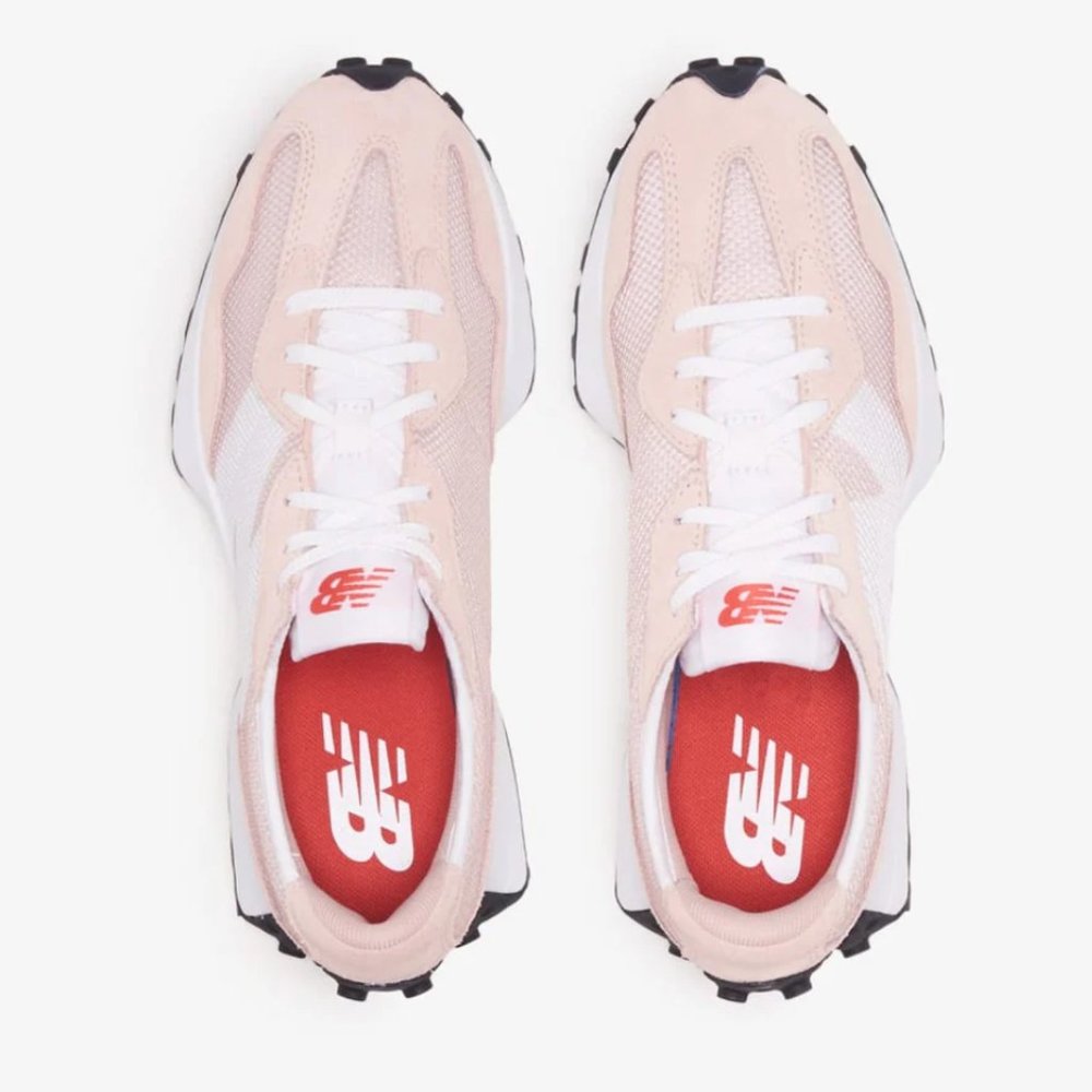 NEW BALANCE 327 Casual Women's Sneakers Shoes Powder Blush Rose White size 7 - Picture 7 of 12